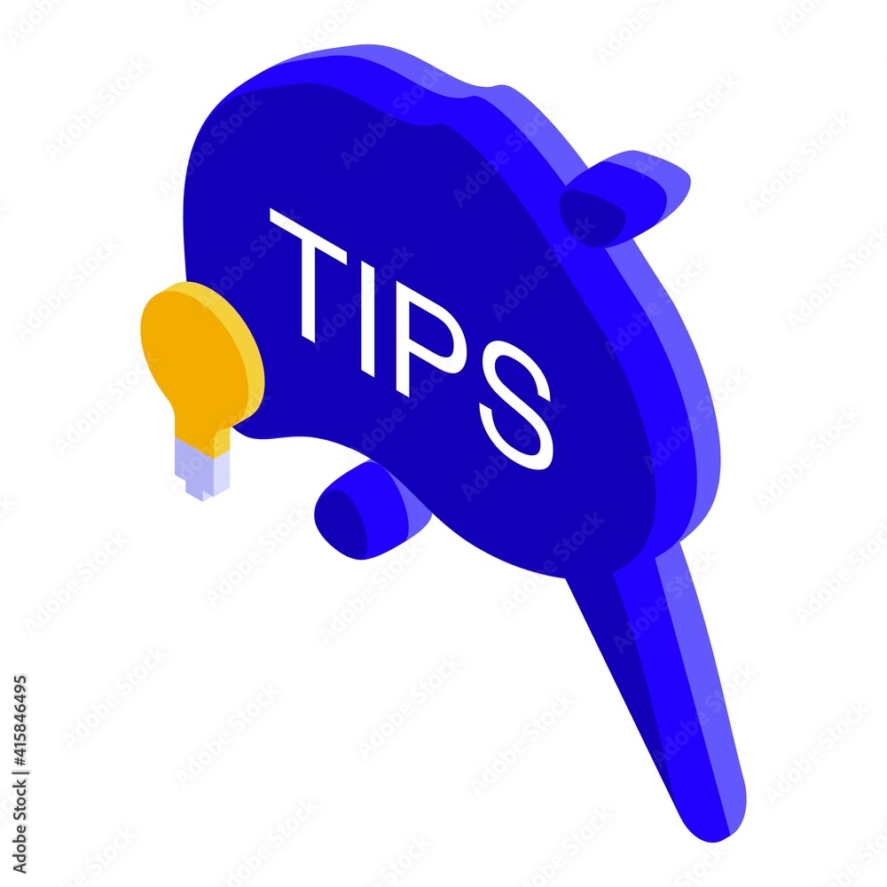 Poster tips idea icon. isometric of tips idea vector icon for web design isolated on white background