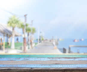 Table Top And Blur Exterior Of Background