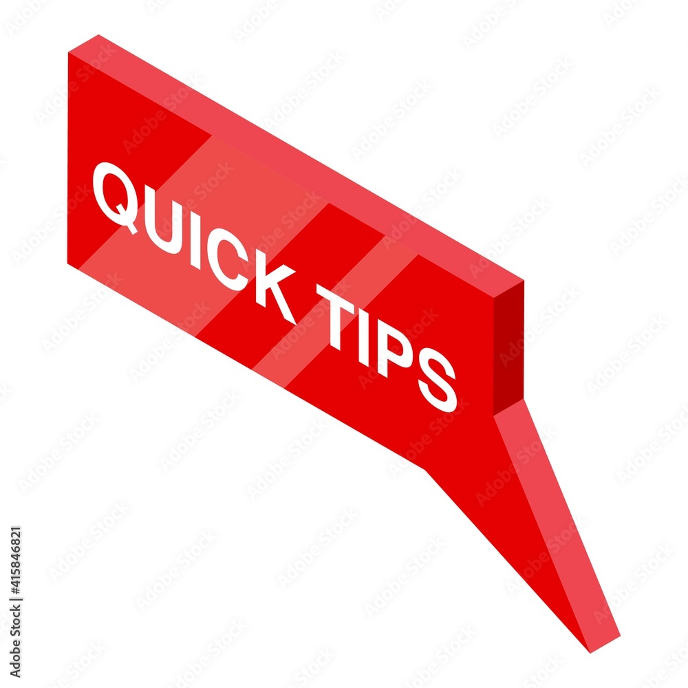 Poster quick tips icon. isometric of quick tips vector icon for web design isolated on white background