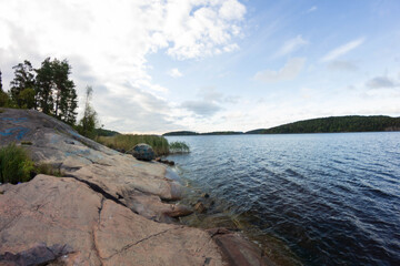 big stones on a big lake