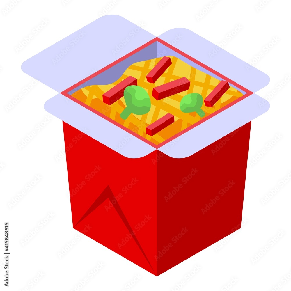 Aufkleber wok box icon. isometric of wok box vector icon for web design isolated on white background