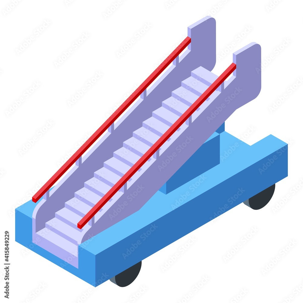 Poster plane ladder icon. isometric of plane ladder vector icon for web design isolated on white background