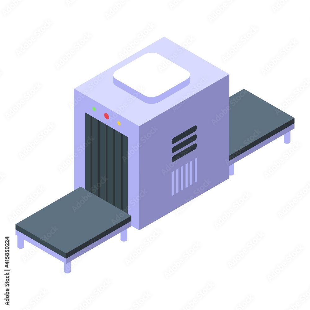 Poster baggage control icon. isometric of baggage control vector icon for web design isolated on white back