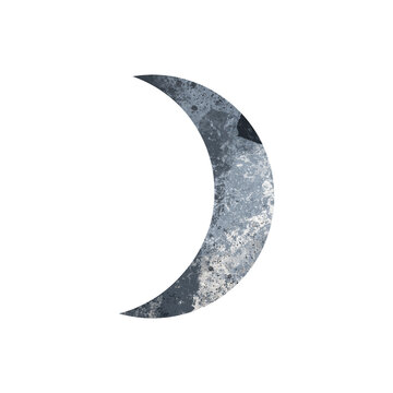 Moon phase mysticism and magic clip art isolate on white background watercolor, liquid acrylic marble. Textured digital art. Prints for tattoo, sticker, wrapping paper, postcard, packaging, textiles