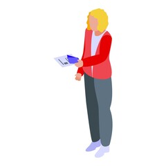 Flight passenger icon. Isometric of flight passenger vector icon for web design isolated on white background