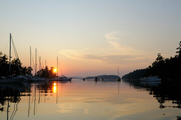 Calm waters at Princess Bay, Wallace Island, Gulf Islands, British Columbia, Canada