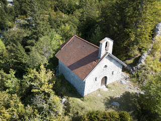 Chapelle vue du ciel par un drone 