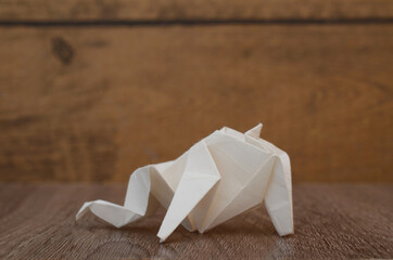 Fototapeta na wymiar Orange elephant of origami