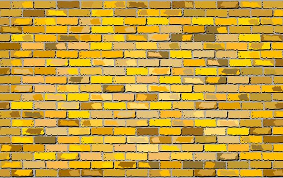 Gold Brick Wall - Illustration, 
Abstract Grunge Vector Illustration