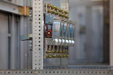 Brand new metal keys in an assembly shop