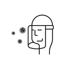 Face shield icon. Vector