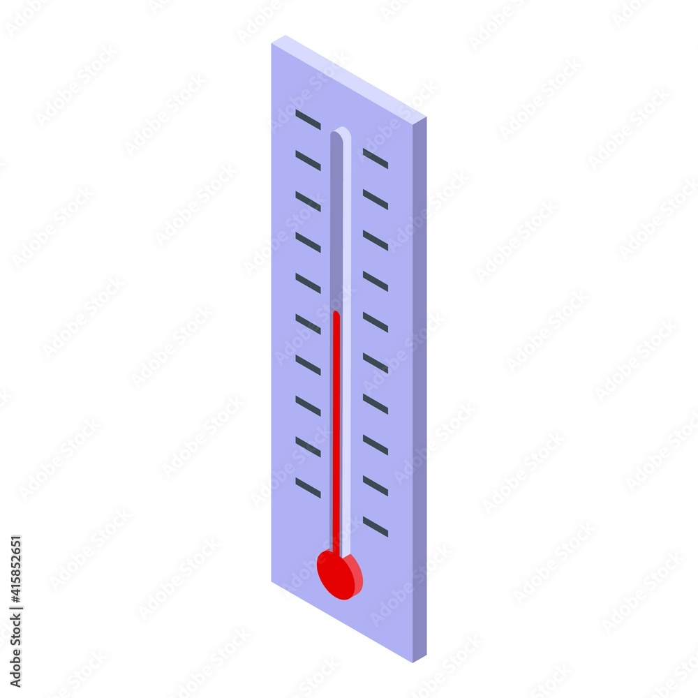 Poster weather thermometer icon. isometric of weather thermometer vector icon for web design isolated on wh