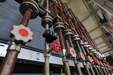 Fototapeta premium The pressure piping facilities are in the factory