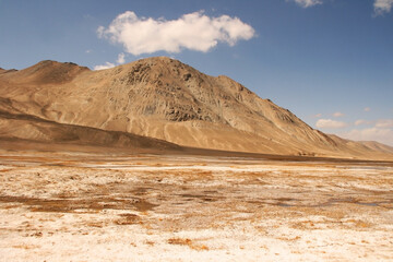 Panorama ridge hike in the middle of the Pamir Mountains, Tajikistan