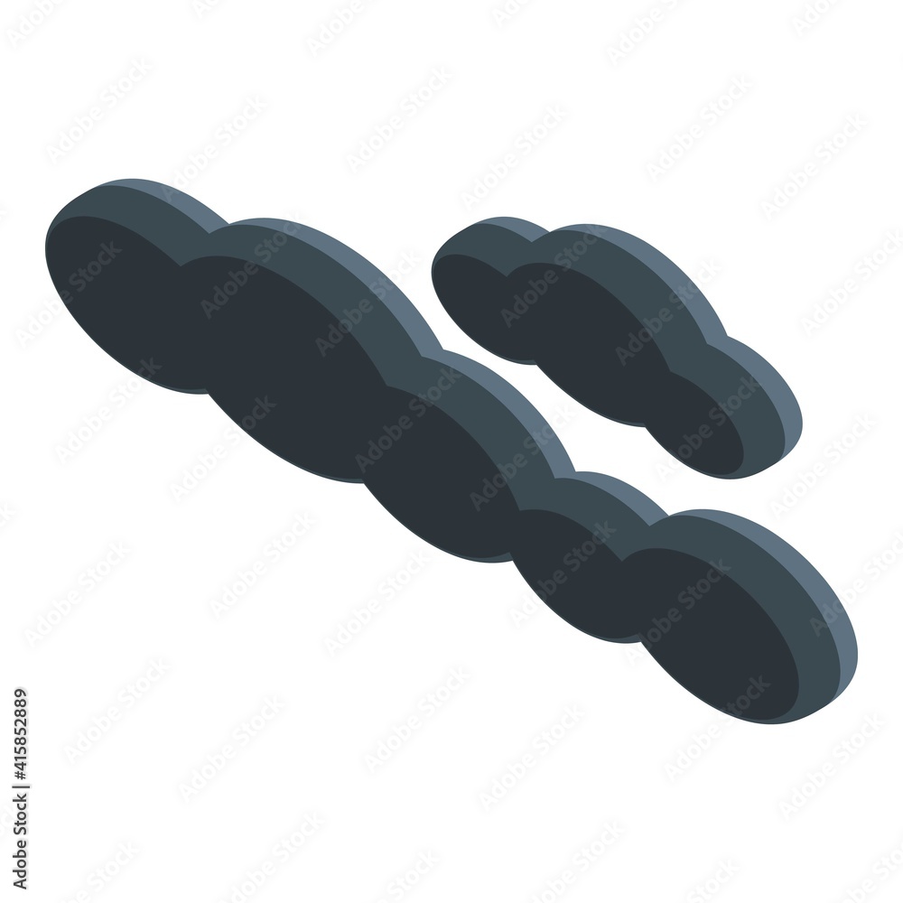 Aufkleber cloudy dark weather icon. isometric of cloudy dark weather vector icon for web design isolated on wh