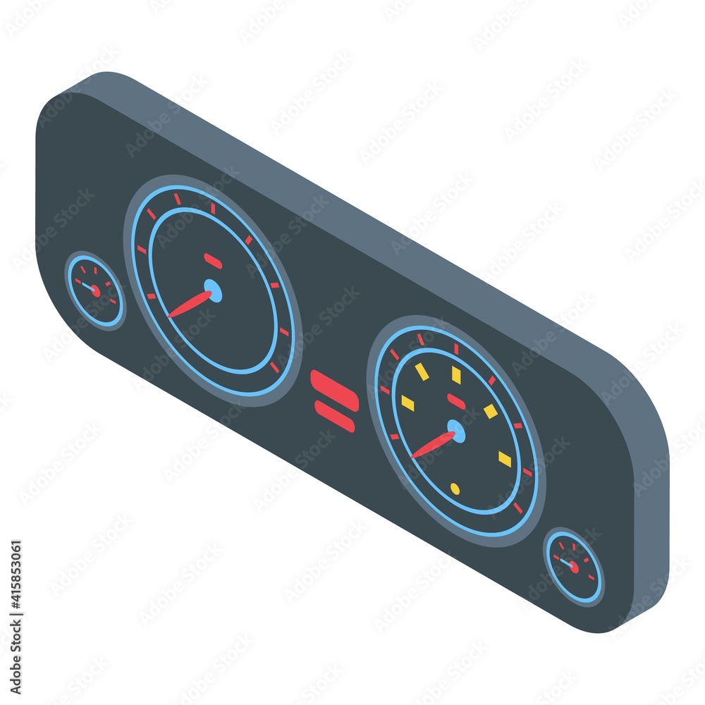 Poster vehicle dashboard icon. isometric of vehicle dashboard vector icon for web design isolated on white 