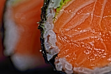 delicious and appetizing salmon sushi