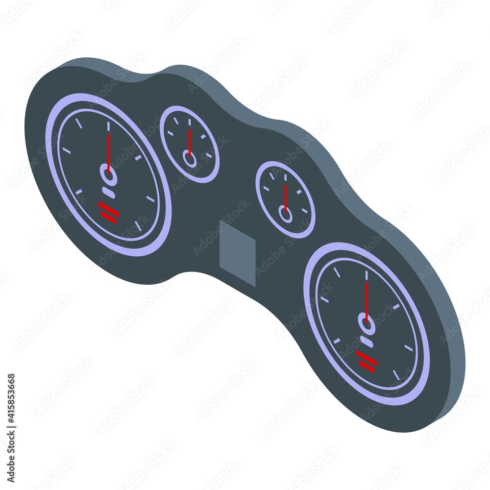 Poster car meter dashboard icon. isometric of car meter dashboard vector icon for web design isolated on wh