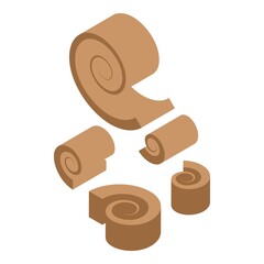 Wood pieces icon. Isometric of wood pieces vector icon for web design isolated on white background