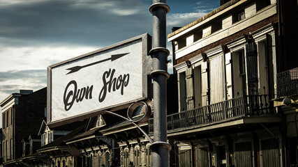 Obraz premium Street Sign Own Shop