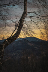 Fototapeta na wymiar Sunset over mountains