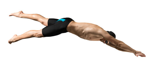 Man sport swimmer isolated