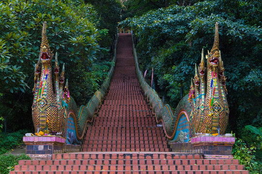 Dragon Stairway to Wat Phra That Doi Suthep in Chiang Mai