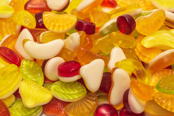 Assorted tasty gummy candies.