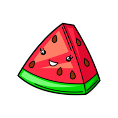Kawaii cute illustration of watermelon.