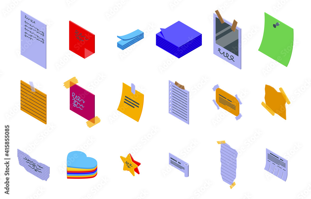 Poster memo icon. isometric of memo vector icon for web design isolated on white background