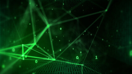 3d rendered illustration of Cyber Tunnel with Fast Data Network Background. High quality 3d illustration