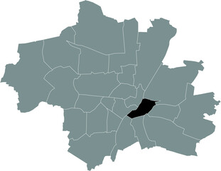 Black location map of the Münchner Au-Haidhausen borough (stadtbezirk) inside gray map of Munich, Germany