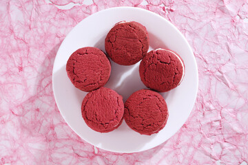 Red velvet whoopie pies