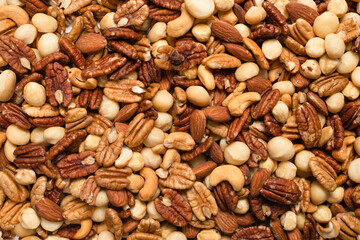 Mix of nuts as a background.