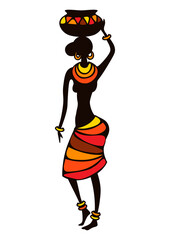 Illustration of stylized African woman.