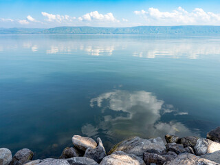 Beautiful freshwater lake Kinneret. Israel