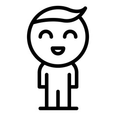 Little boy icon. Outline little boy vector icon for web design isolated on white background