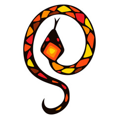 Illustration of stylized snake.