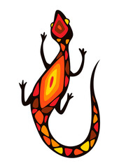 Illustration of stylized lizard.