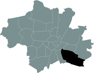 Black location map of the Münchner Ramersdorf-Perlach borough (stadtbezirk) inside gray map of Munich, Germany