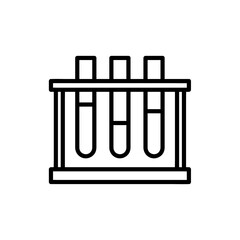Test tube flat icon. Pictogram for web. Line stroke. Isolated on white background. Vector eps10
