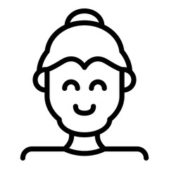 Grandma icon. Outline grandma vector icon for web design isolated on white background