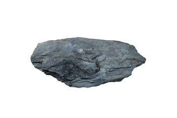 gray shale stone isolated on white background.