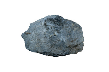 Obraz premium gray shale stone isolated on white background.