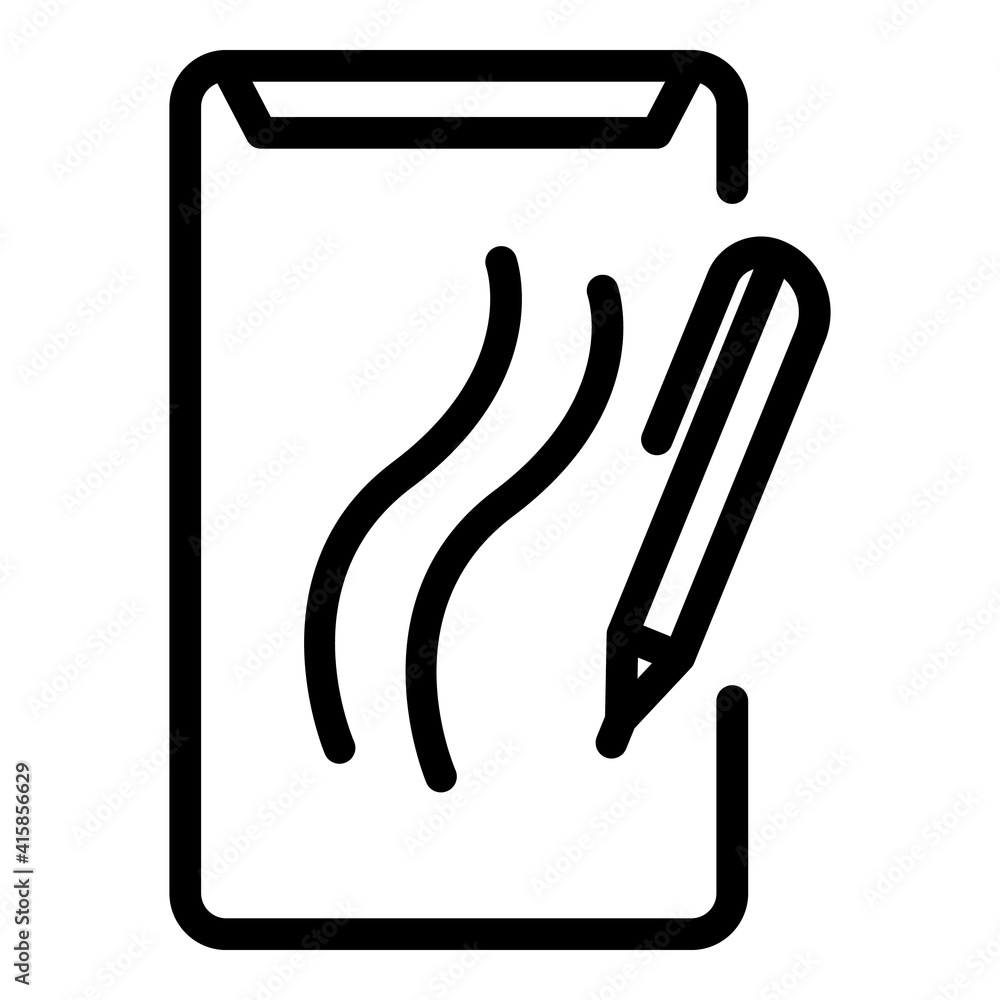 Poster mobile redesign icon. outline mobile redesign vector icon for web design isolated on white backgroun