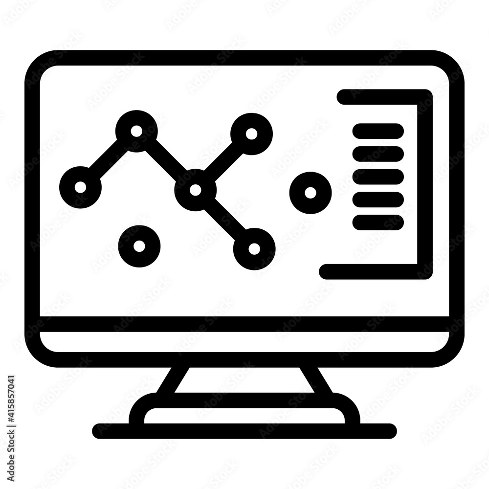 Poster monitor redesign icon. outline monitor redesign vector icon for web design isolated on white backgro