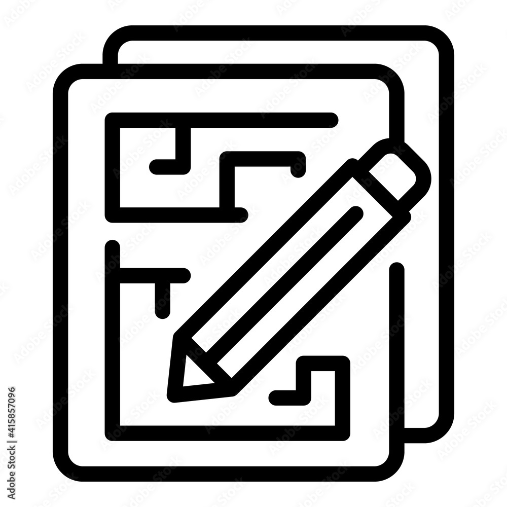 Poster redesign papers icon. outline redesign papers vector icon for web design isolated on white backgroun