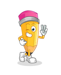 pencil young boy character. cartoon mascot vector