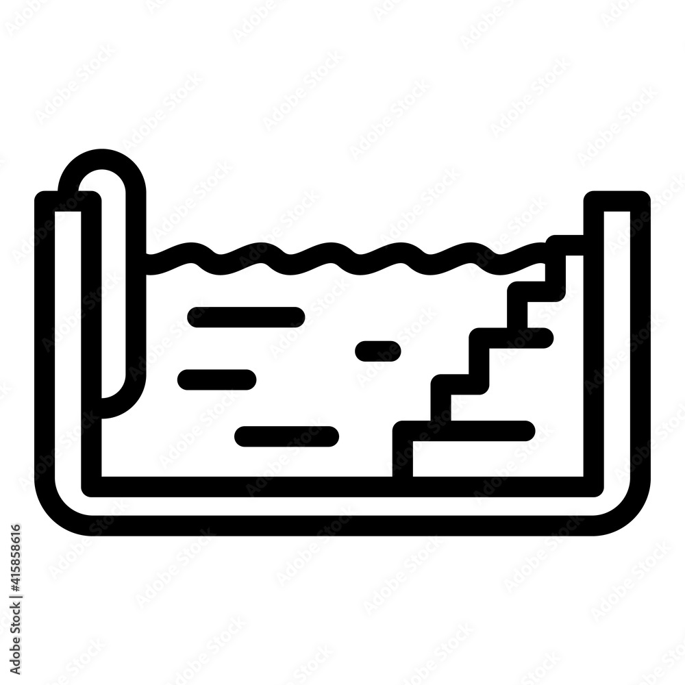 Poster service pool icon. outline service pool vector icon for web design isolated on white background