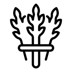 Fresh asparagus icon. Outline fresh asparagus vector icon for web design isolated on white background